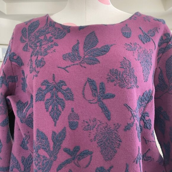 Joules Z_Rhona Boatneck Cotton Poly Print Mini Dress Pockets Purp Navy Sz 10 - Picture 3 of 11